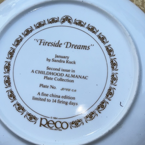 1984 Reco Collection Fireside Dreams Made in USA - Picture 3 of 3